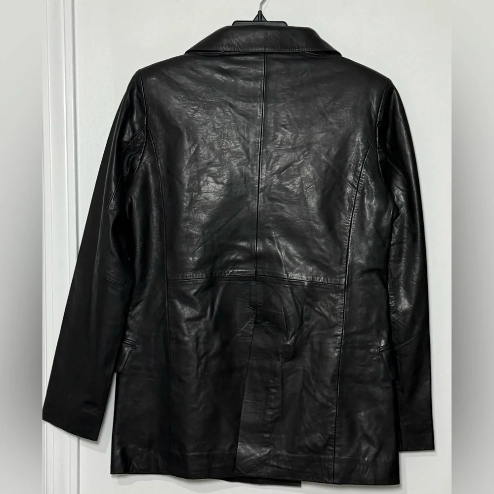 Bod & Christensen NWT Black Double Breasted Leather Blazer
